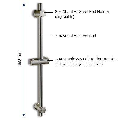 HUSKY C11-SSSR (Stainless Steel Shower Rod with Stainless Steel Holder Bracket)