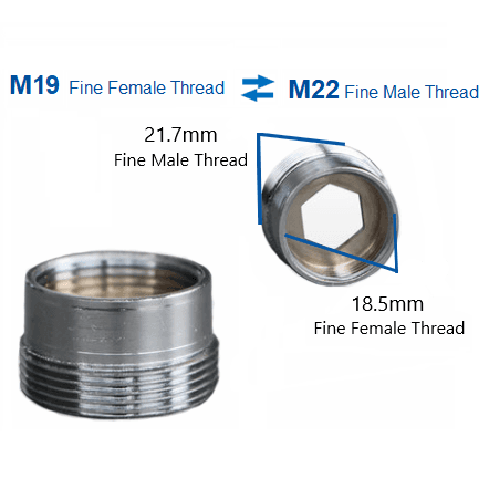 HUSKY A54-FM19MM22 (M19 Fine Female Thread x  M22 Fine Male Thread Adaptor)