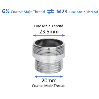 HUSKY A60-MG½MM24 (G½ Coarse Male Thread x  M24 Fine Male Thread Adaptor)