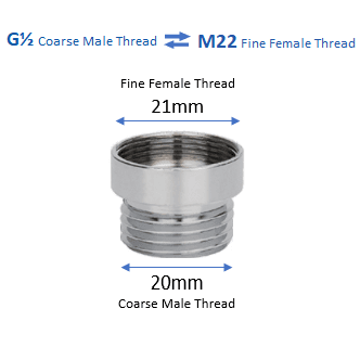 HUSKY A61-MG½FM22 (G½ Coarse Male Thread x  M22 Fine Female Thread Adaptor)