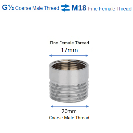 HUSKY A62-MG½FM18 (G½ Coarse Male Thread x  M18 Fine Female Thread Adaptor)